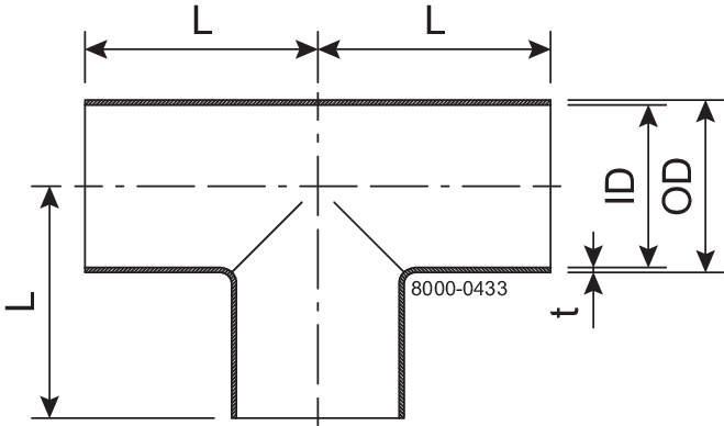 TEE 101.6-POL-316L