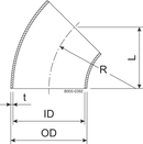 BEND 45 BS DN25 HSF2 1.4307