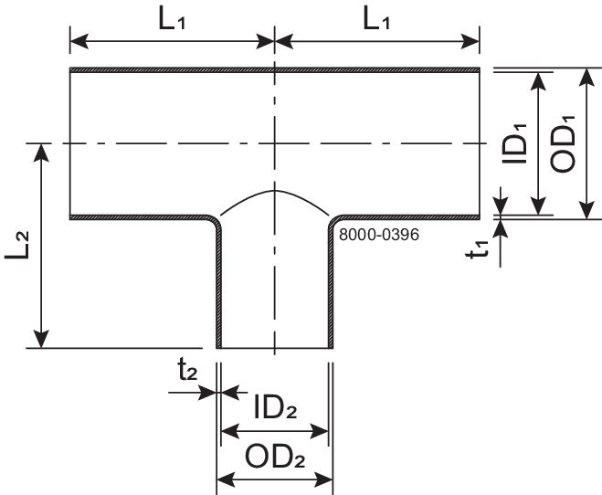 TEE RTS DN100/80 HSF3 1.4404