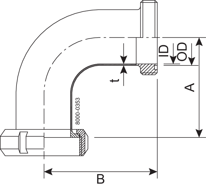 BEND LINER/MALE 76.1-SB-316L
