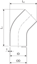 BEND 45-BL-25-HSF3-1.4307