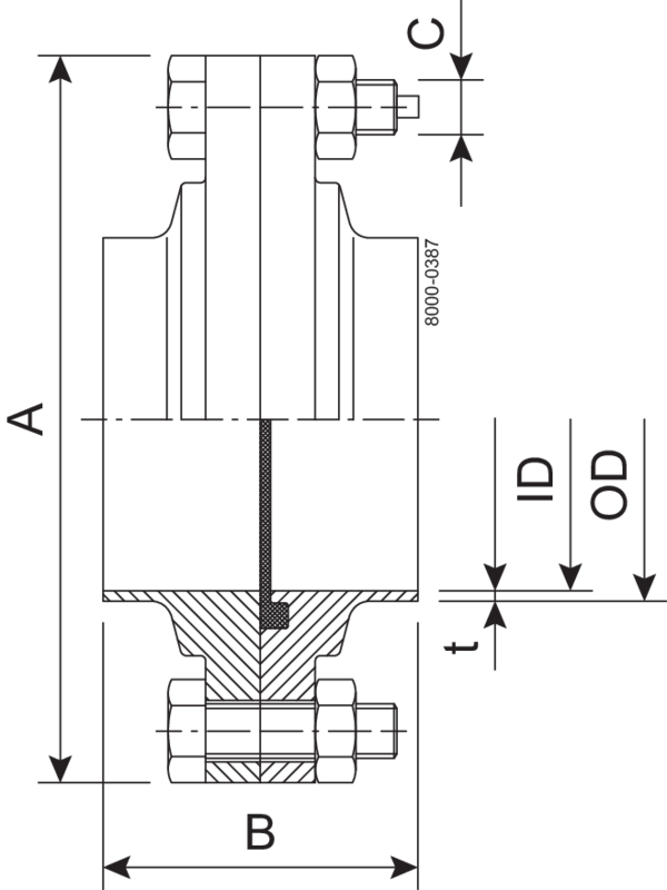 FLANGE COMPL. 63.5-316L EPDM
