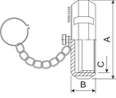 END CAP W. CHAIN 63.5-SB-316L